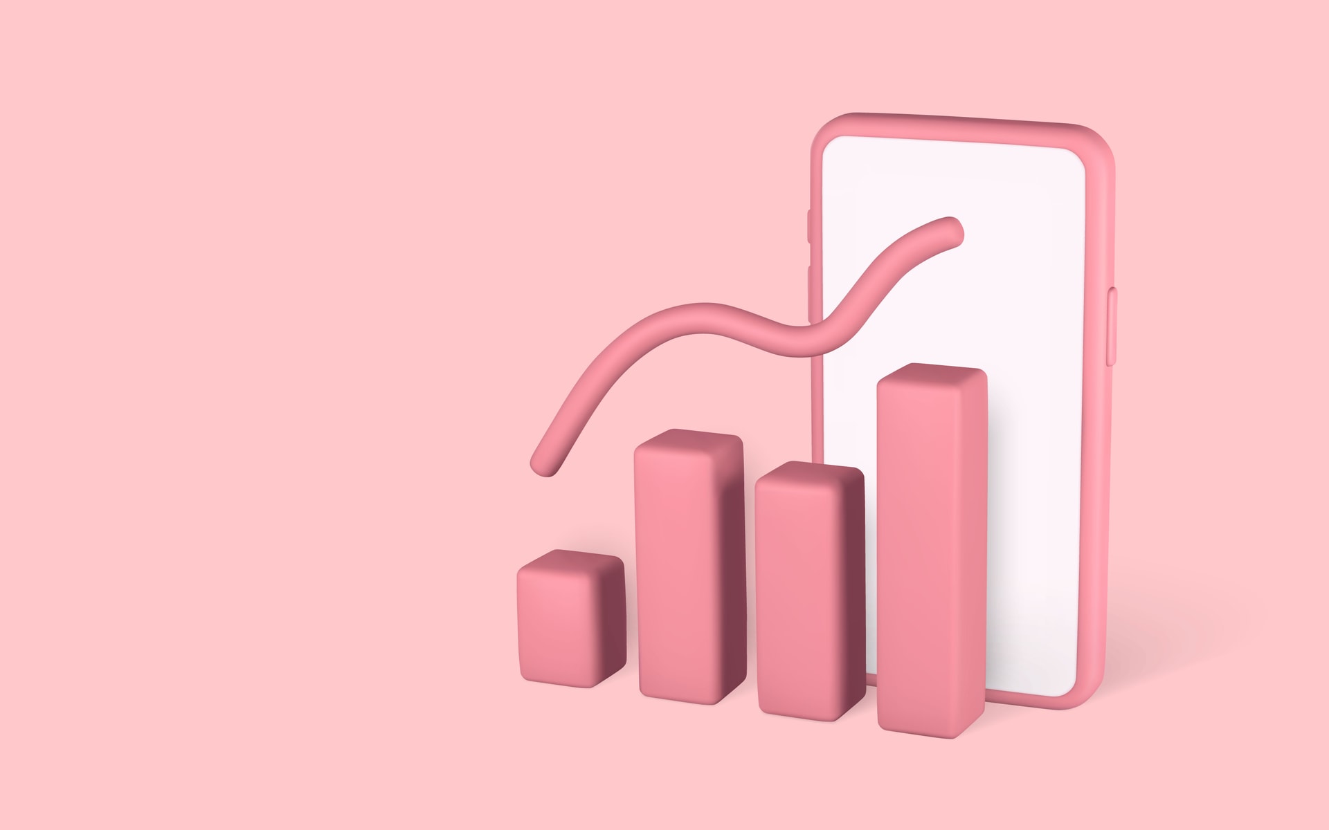 3D Cute cartoon mobile smart phone with statistics finance chart graph analytics. Business graph. Business invest development concept. Vector illustration.