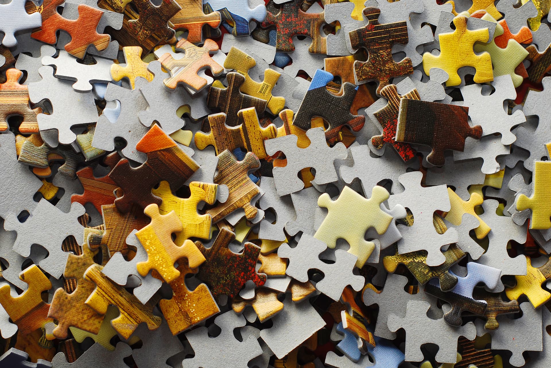 random jigsaw puzzle pieces background